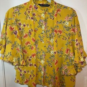 Zara floral blouse